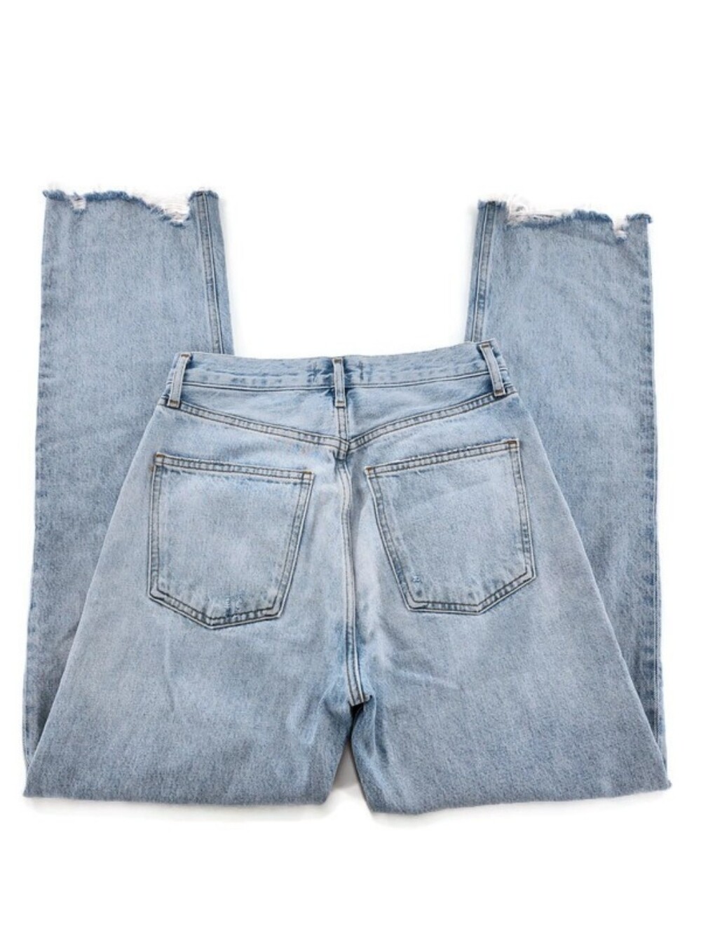 AGOLDE 90's Pinch Organic Cotton High-Rise Button-Fly Straight Raw Hem Jeans - Picture 4 of 10